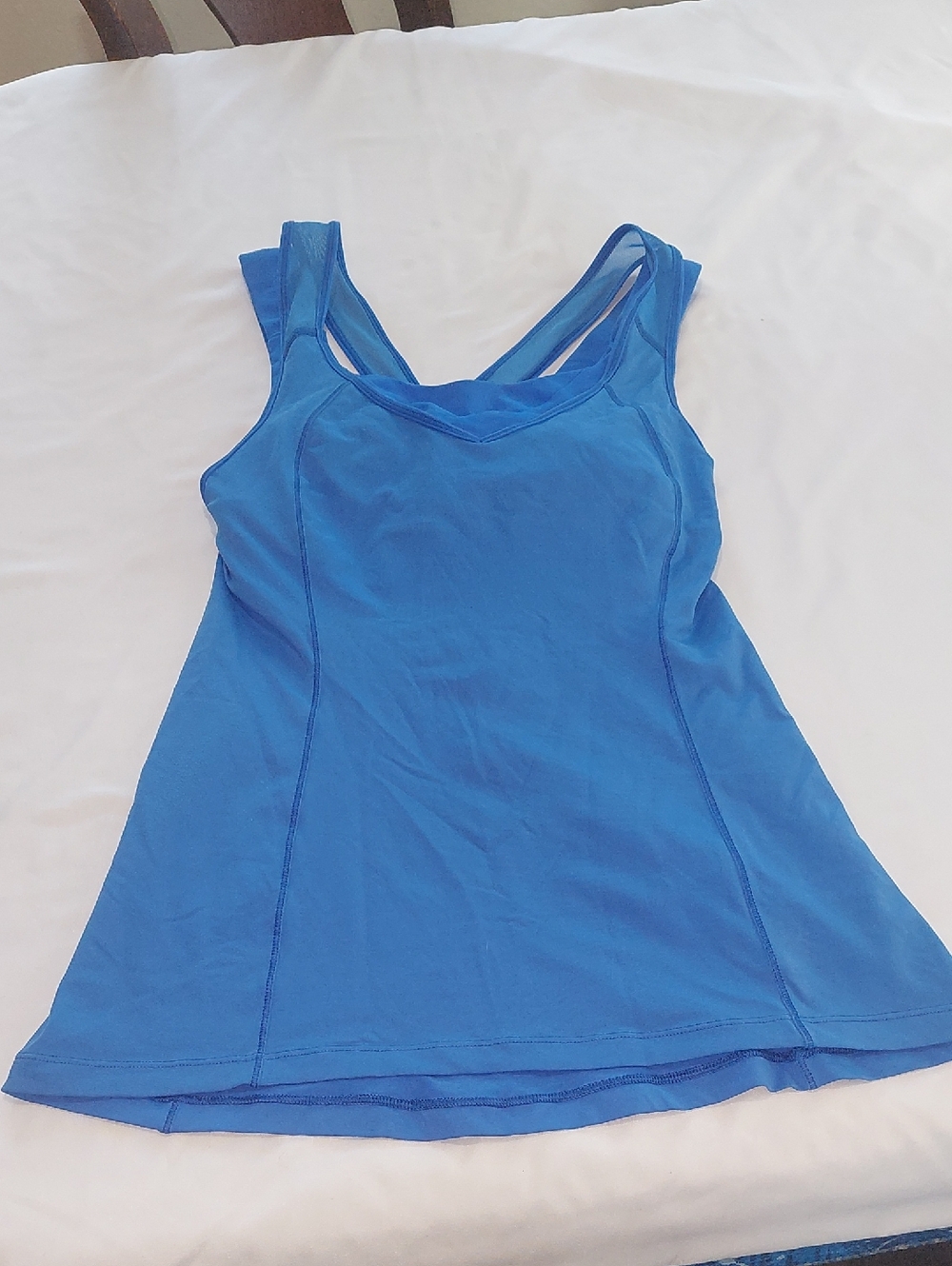 Lululemon Blue Athletic Tank Top With Animal Print Bra .Size 2 ,Small .